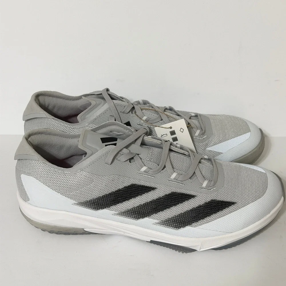 Adidas Adizero Impact Turf Mens Baseball‎ Shoes Silver Metallic Black Size 12.5